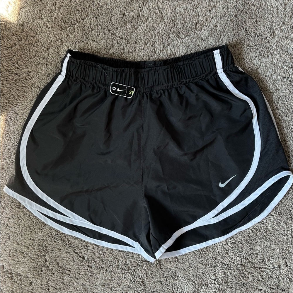 Nike Women's Black and White Athletic Shorts